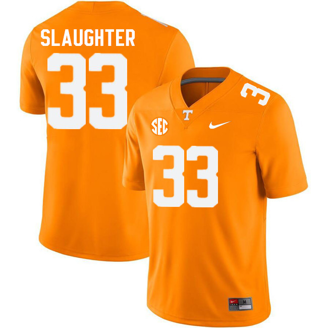 Men #33 John Slaughter Tennessee Volunteers College Football Jerseys Stitched Sale-Orange